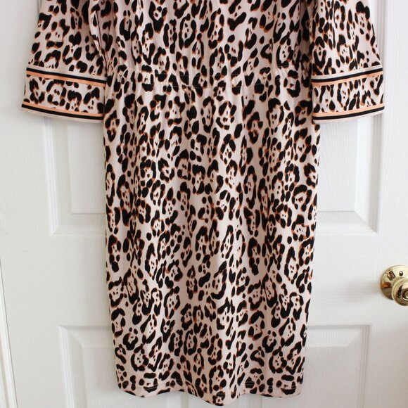 MARC CAIN Animal Print Dress In Beige Knee-Length Stretch - Picture 5 of 14